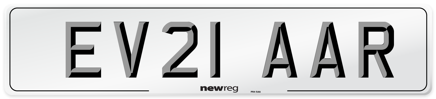 EV21 AAR Number Plate from New Reg